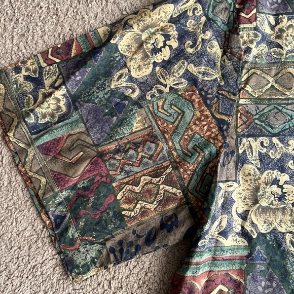 Tori Richard Honolulu Hawaiian Printed Short Sleeve Button Down Pint Brown Green - Picture 4 of 7